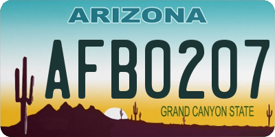 AZ license plate AFB0207
