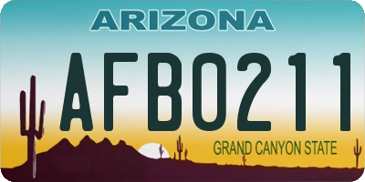 AZ license plate AFB0211