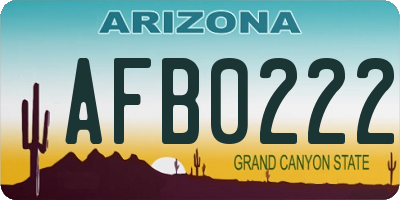 AZ license plate AFB0222