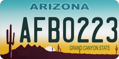 AZ license plate AFB0223