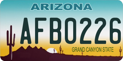 AZ license plate AFB0226