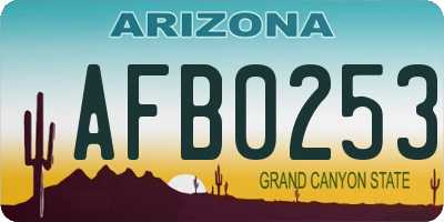 AZ license plate AFB0253