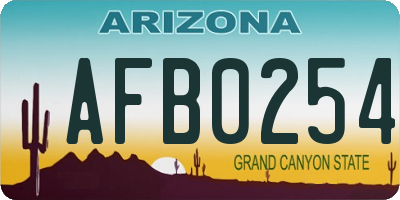 AZ license plate AFB0254