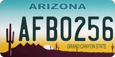 AZ license plate AFB0256