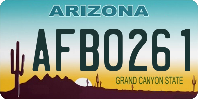 AZ license plate AFB0261