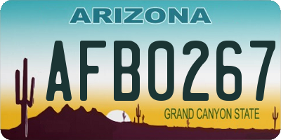 AZ license plate AFB0267