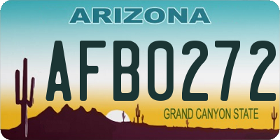 AZ license plate AFB0272