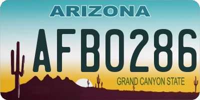 AZ license plate AFB0286