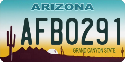 AZ license plate AFB0291