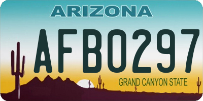 AZ license plate AFB0297