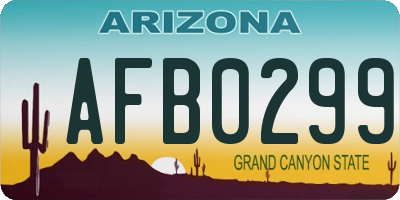 AZ license plate AFB0299