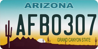 AZ license plate AFB0307