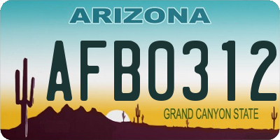 AZ license plate AFB0312