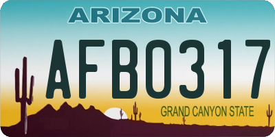 AZ license plate AFB0317