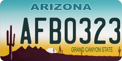 AZ license plate AFB0323