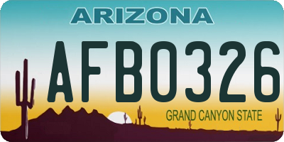 AZ license plate AFB0326