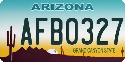 AZ license plate AFB0327