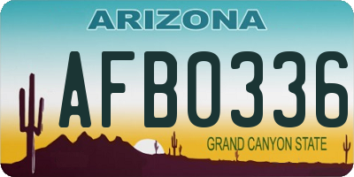 AZ license plate AFB0336