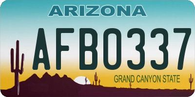 AZ license plate AFB0337