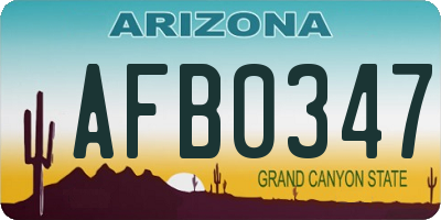 AZ license plate AFB0347