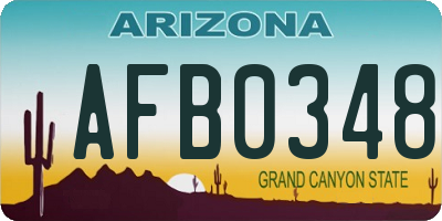 AZ license plate AFB0348