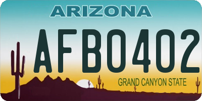 AZ license plate AFB0402