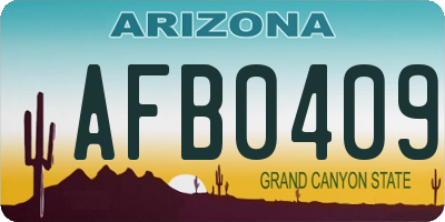 AZ license plate AFB0409