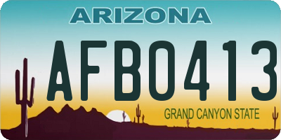 AZ license plate AFB0413