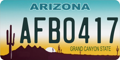 AZ license plate AFB0417