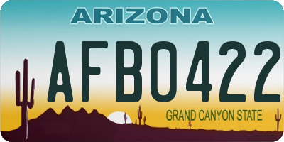 AZ license plate AFB0422