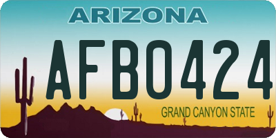 AZ license plate AFB0424