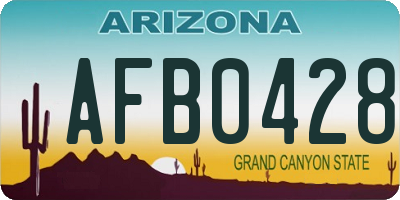 AZ license plate AFB0428