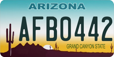 AZ license plate AFB0442