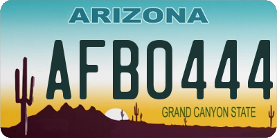 AZ license plate AFB0444