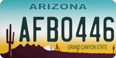 AZ license plate AFB0446