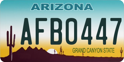 AZ license plate AFB0447