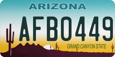 AZ license plate AFB0449