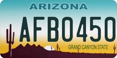 AZ license plate AFB0450