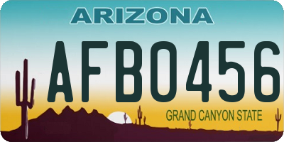 AZ license plate AFB0456