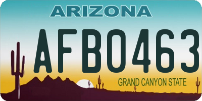 AZ license plate AFB0463