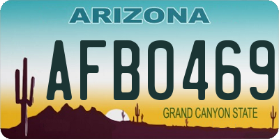 AZ license plate AFB0469