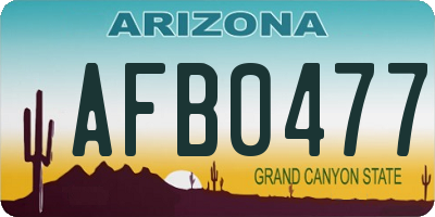 AZ license plate AFB0477
