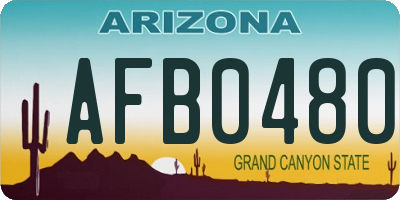AZ license plate AFB0480