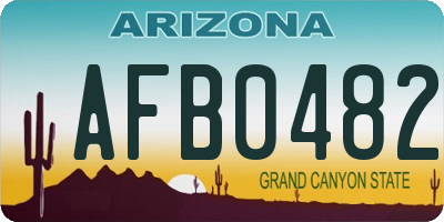 AZ license plate AFB0482