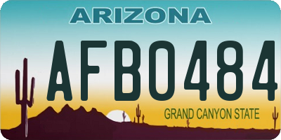 AZ license plate AFB0484