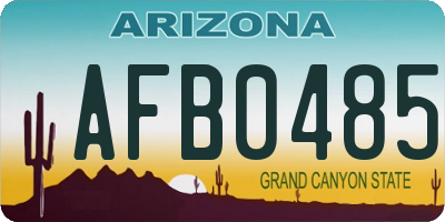 AZ license plate AFB0485