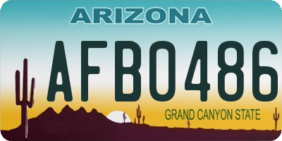 AZ license plate AFB0486