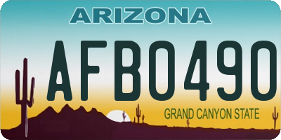 AZ license plate AFB0490