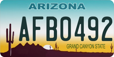 AZ license plate AFB0492