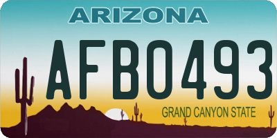 AZ license plate AFB0493
